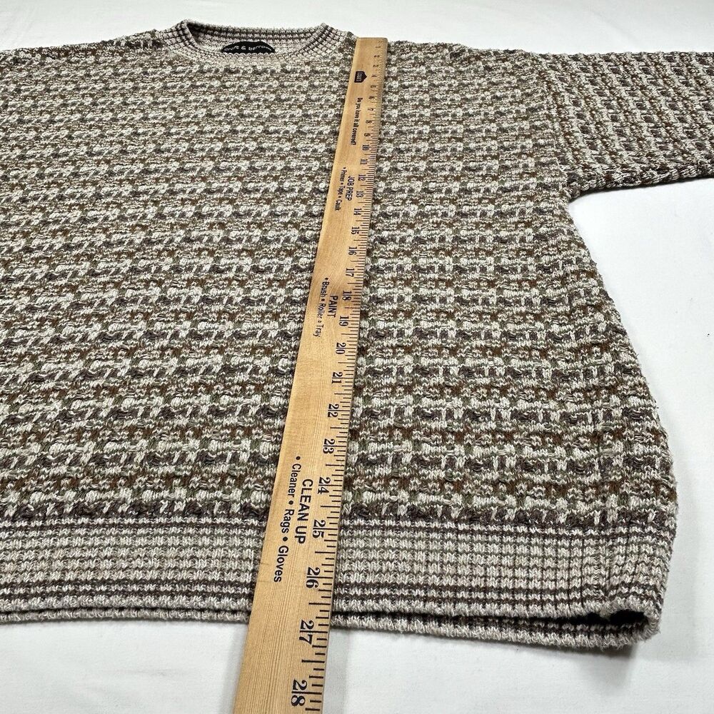 Vtg Croft & Barrow Sweater Mens Large Beige Cream Knit Pullover USA Grandpa Dad - Picture 8 of 13